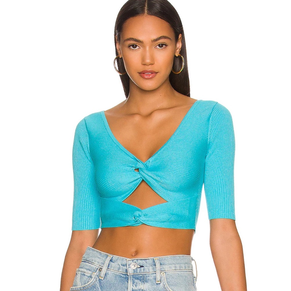 GALILEA CROP SWEATER TOP IN AQUA
Lovers and Friends
